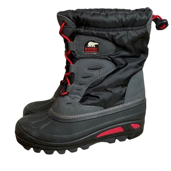 Sorel Storm Racer Snow Winter Boots Black Sz 6 - Picture 1 of 8